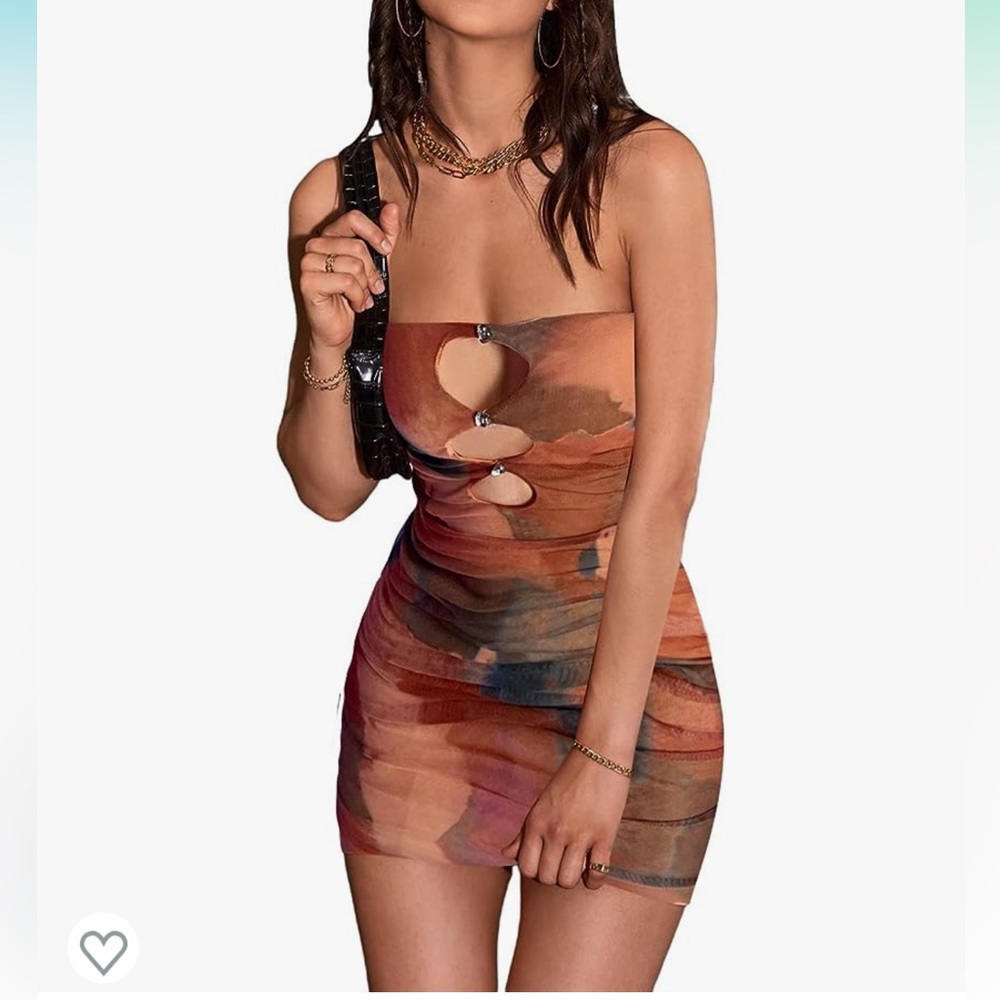 Strapless Cut Out Mini Dress